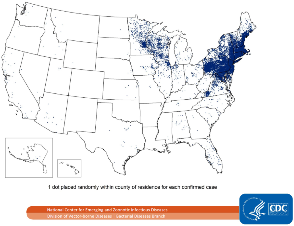 Mapa obtenido de: http://www.cdc.gov/lyme/stats/maps.html