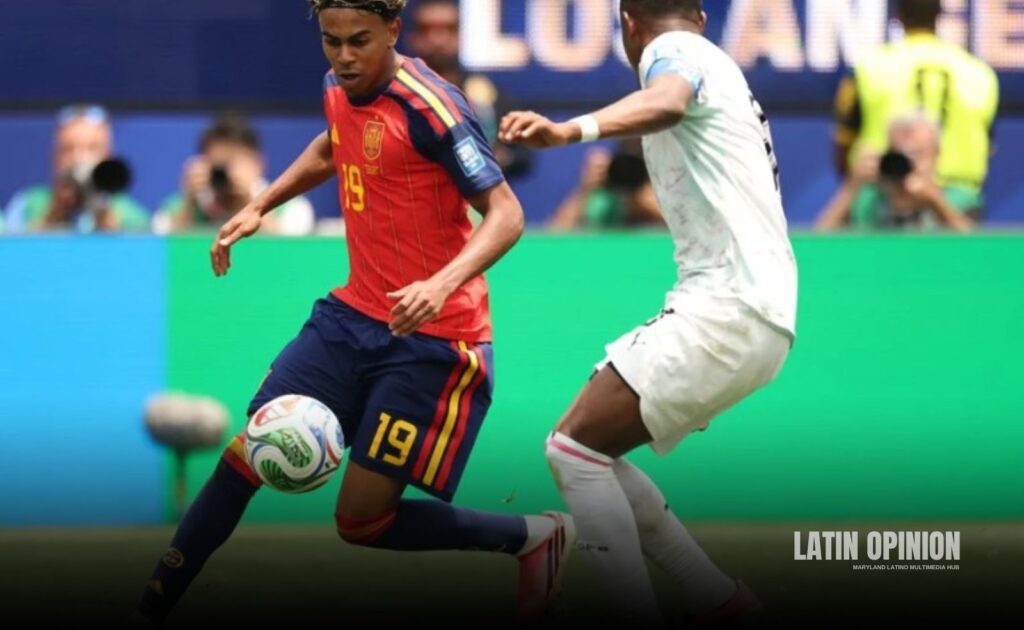 Lamine frente a Nuno